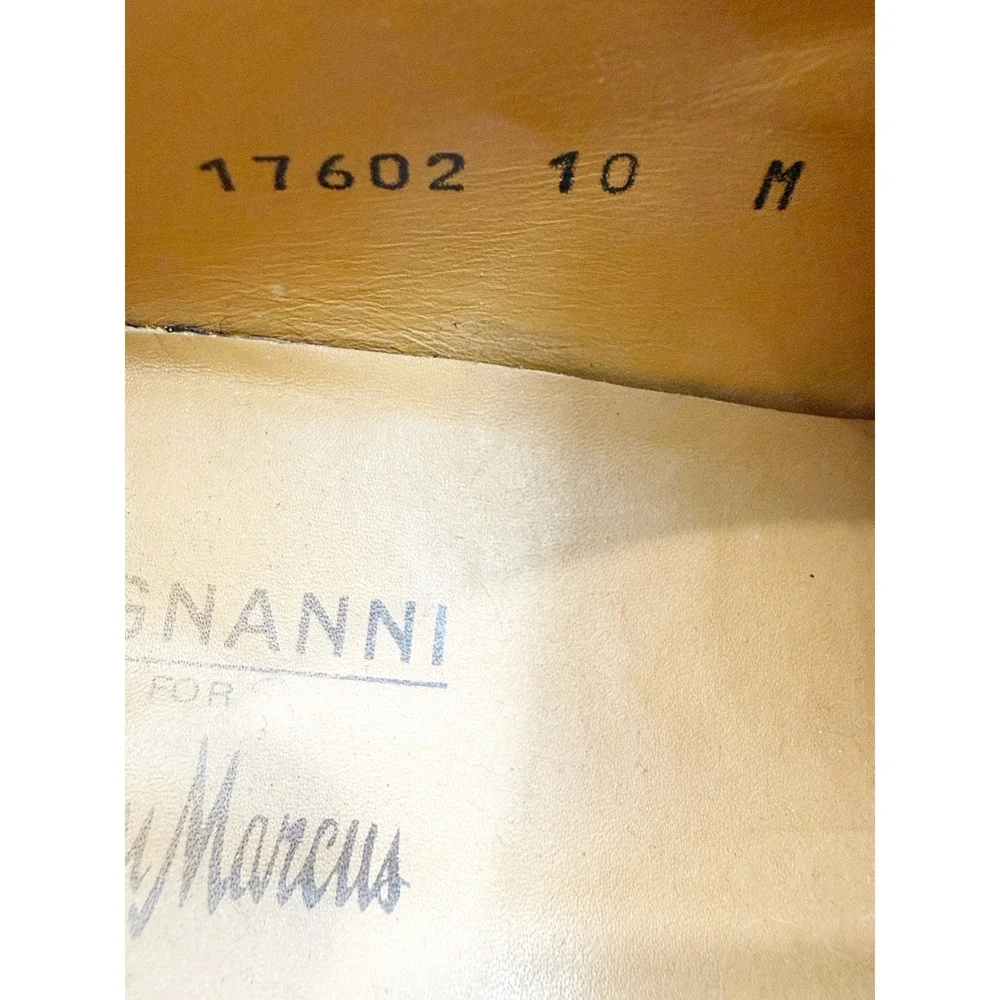 Magnanni for Neiman Marcus Mens Black Leather Double Monk Strap Shoes 10 M